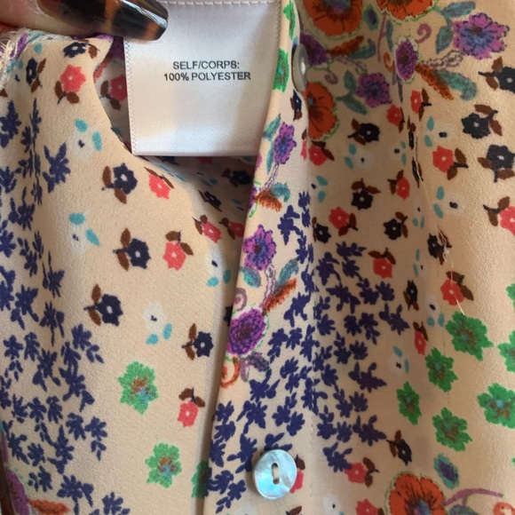 EUC Rachel Zoe Floral Button Down Blouse - Picture 7 of 14